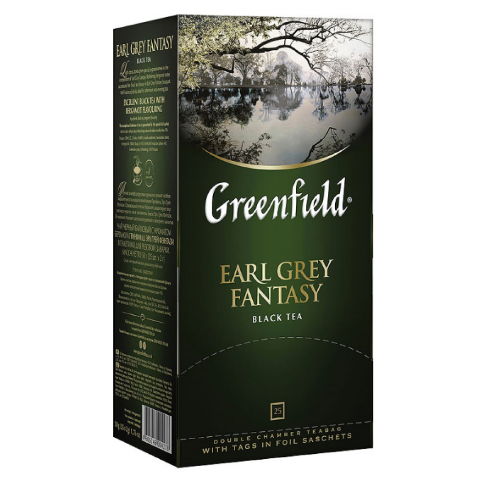 ≡ Buy Greenfield black tea Earl Gray Fantasy 25 tea bags ⚡Official
